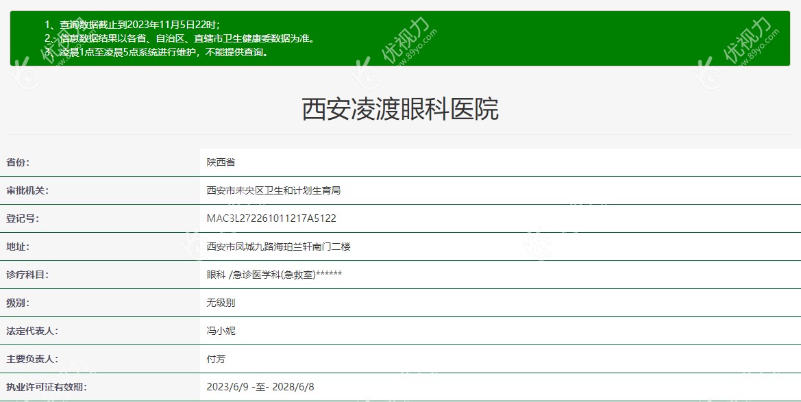 西安凌渡眼科医院网络资质